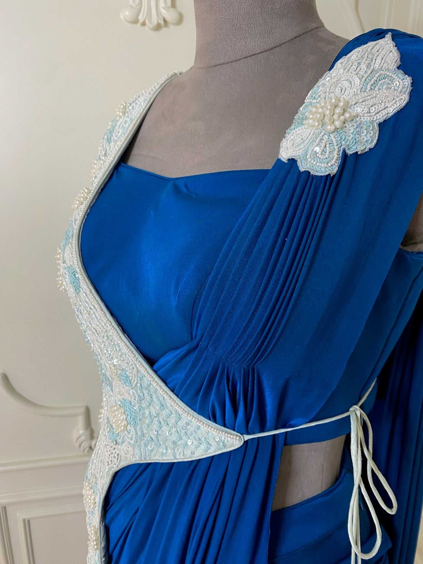 ILLUSION JACKET ROYAL BLUE DRAPE SAREE