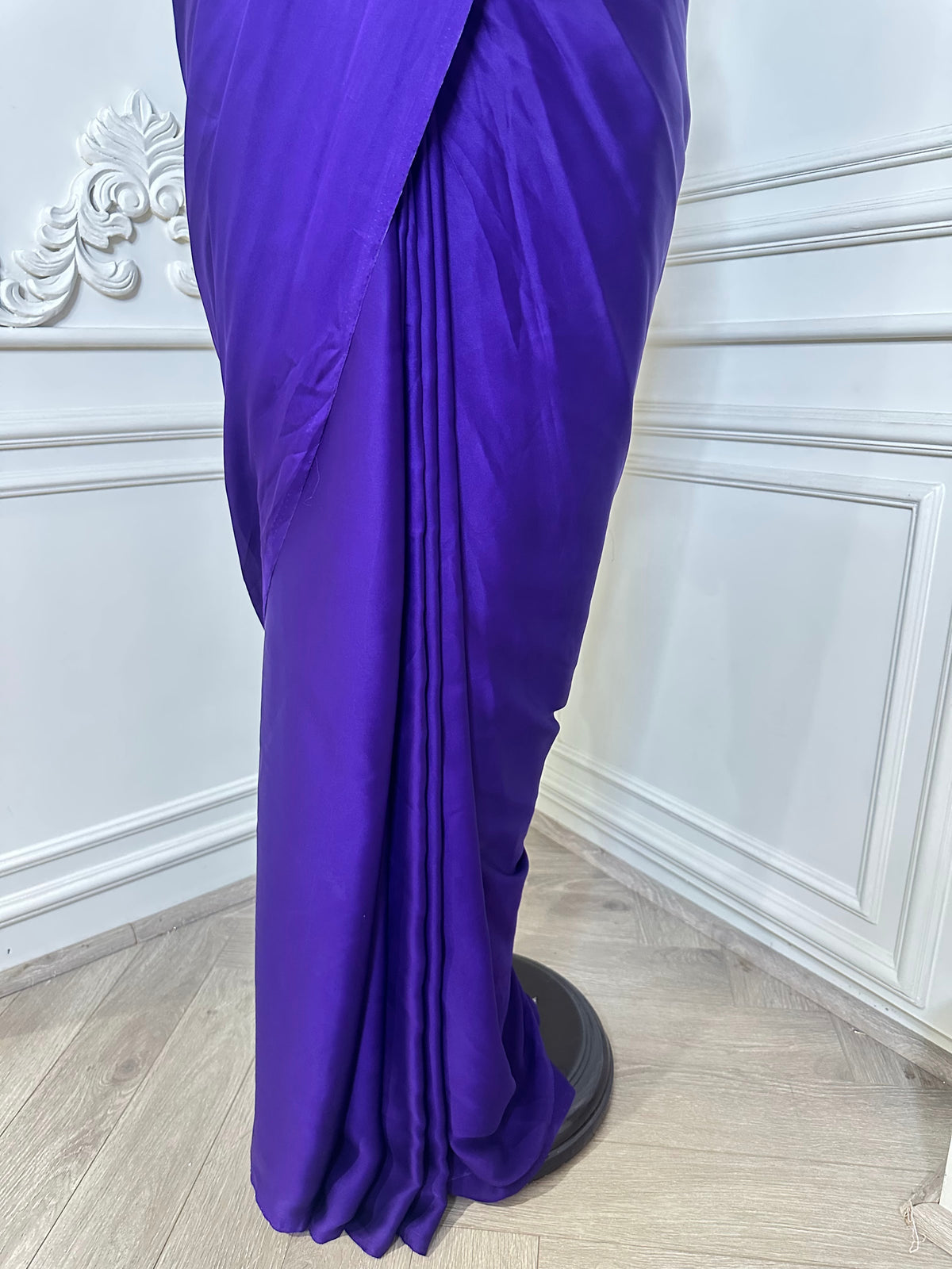 royal blue saree by Mamta Saree - close-up
