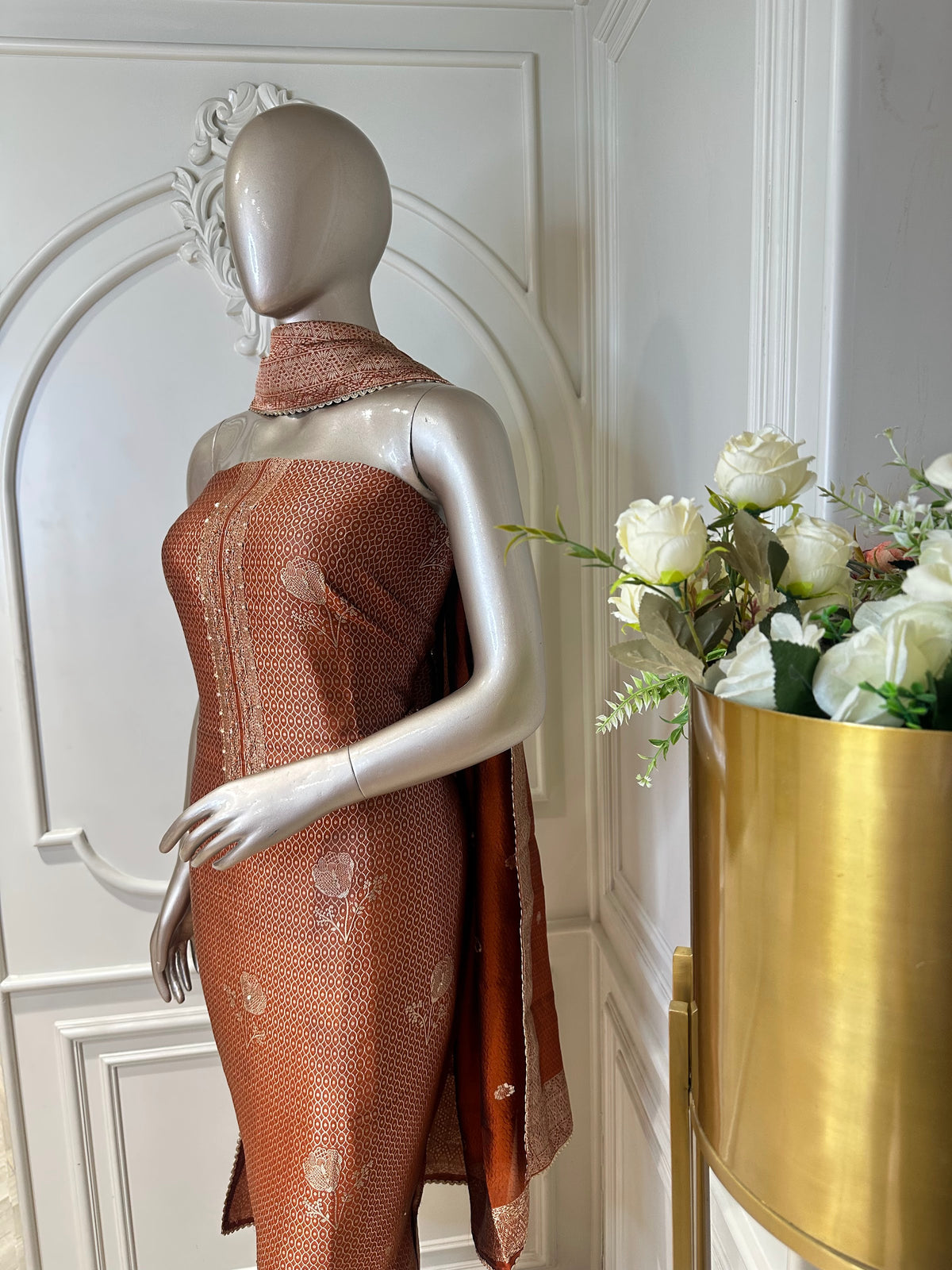 ivory saree by Mamta Saree - border detail