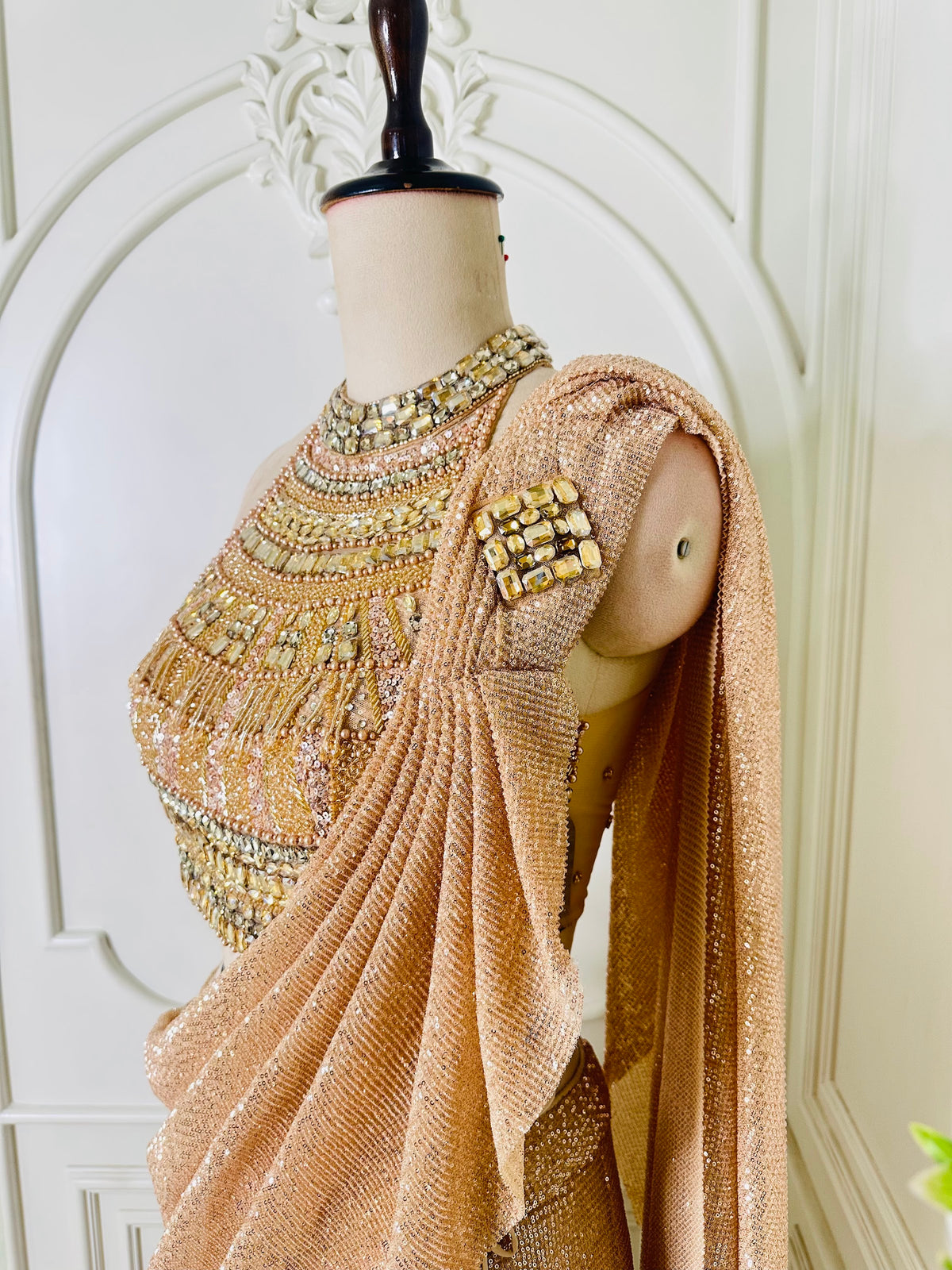 gold saree by Mamta Saree - view 3