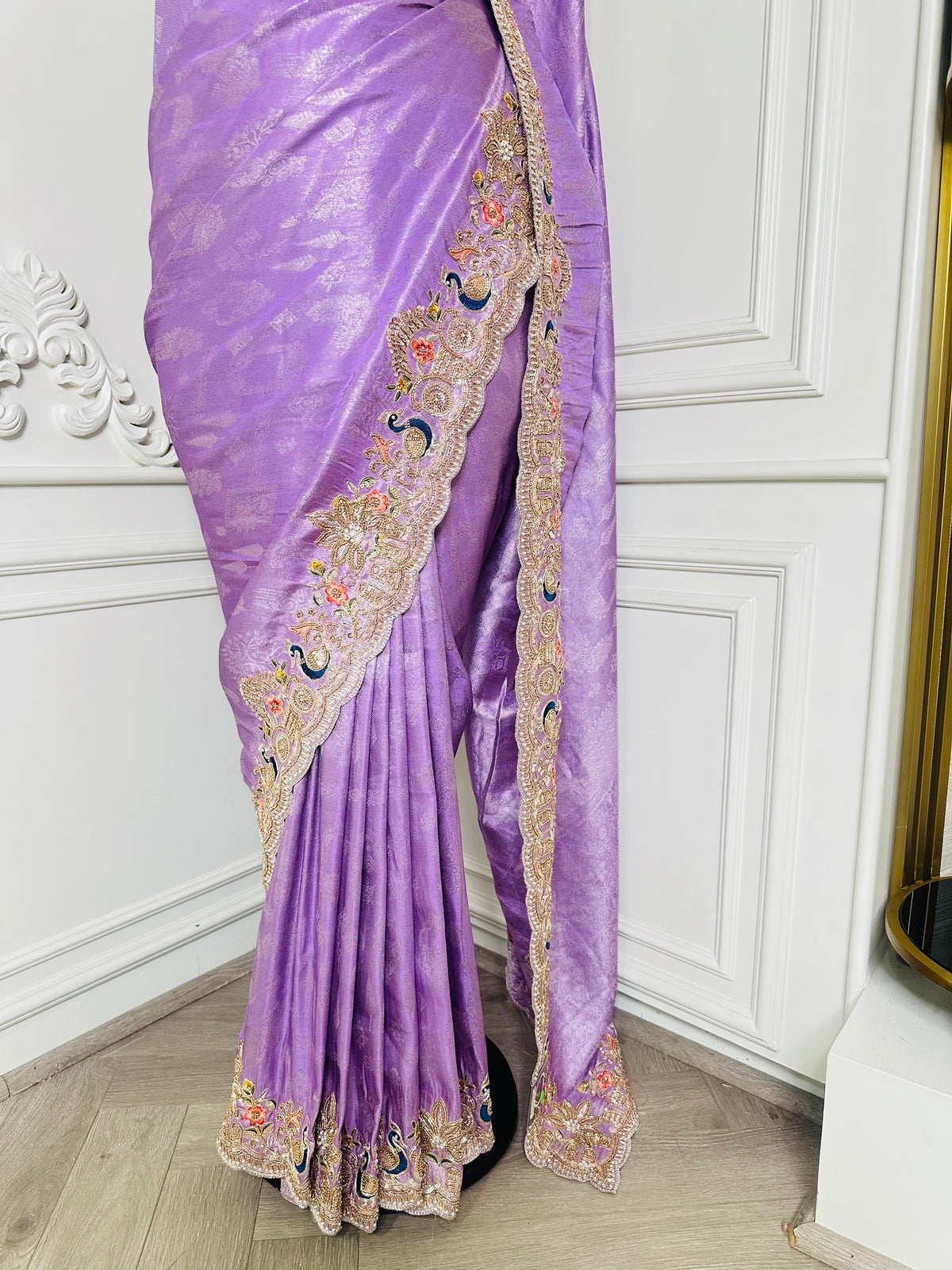 Purple Saree by Mamta Saree - pallu border detail view 2