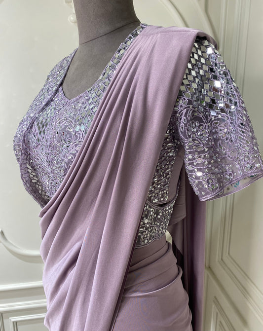 Light Purple Ready To wear saree