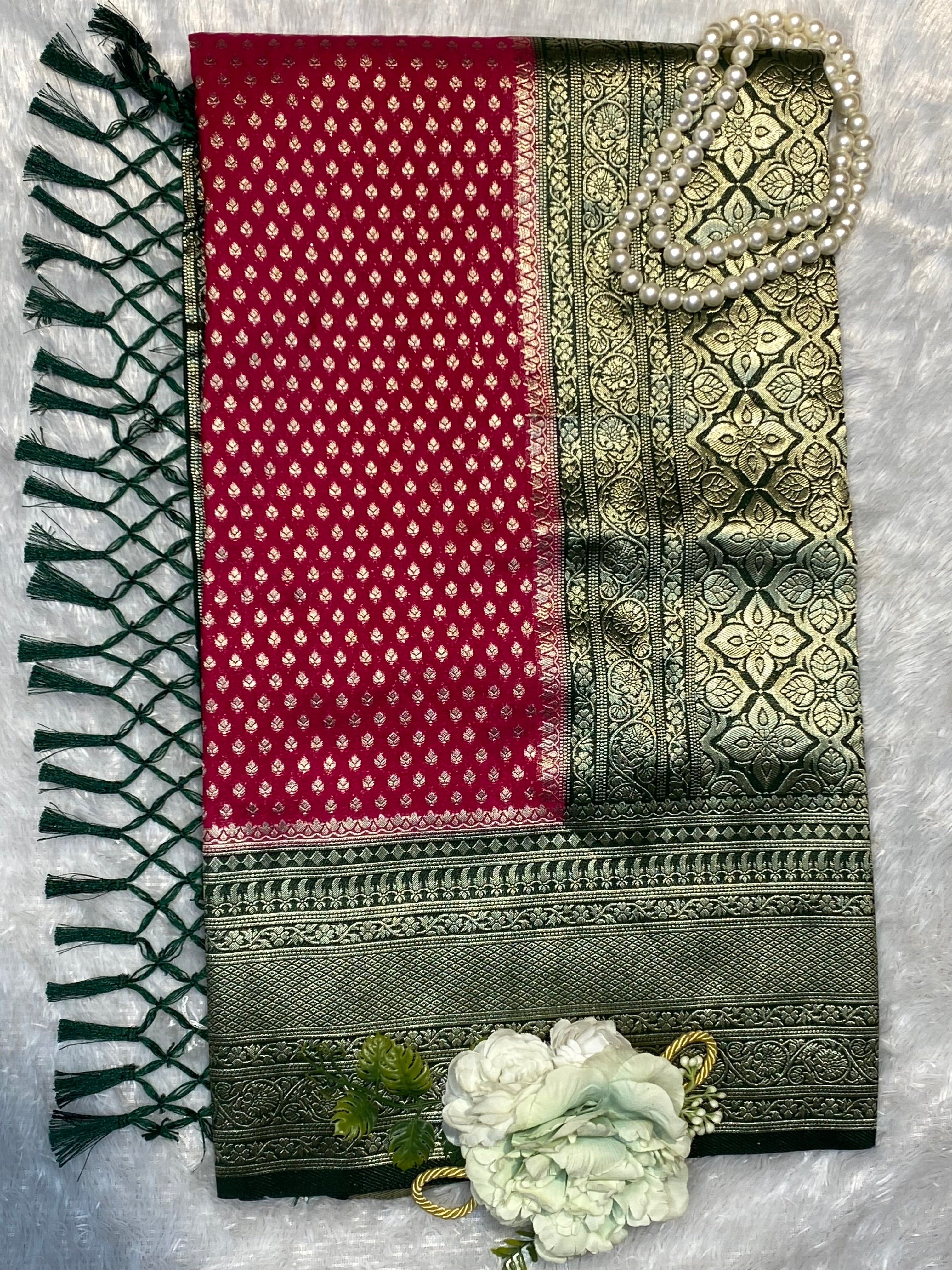SOFT SILK SAREE CONTRAST BORDER