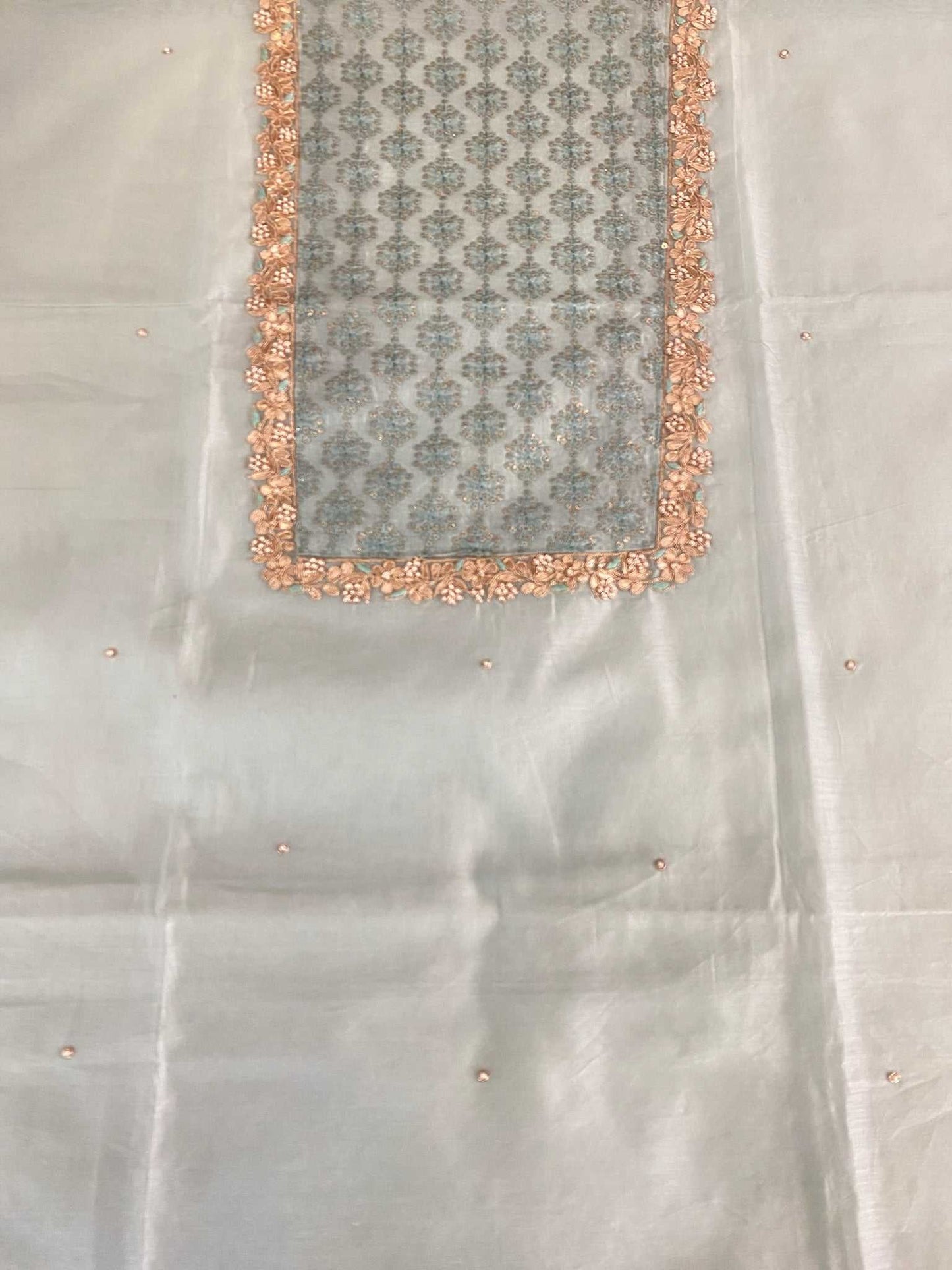 Chanderi Suit With Brush Painting Duptta