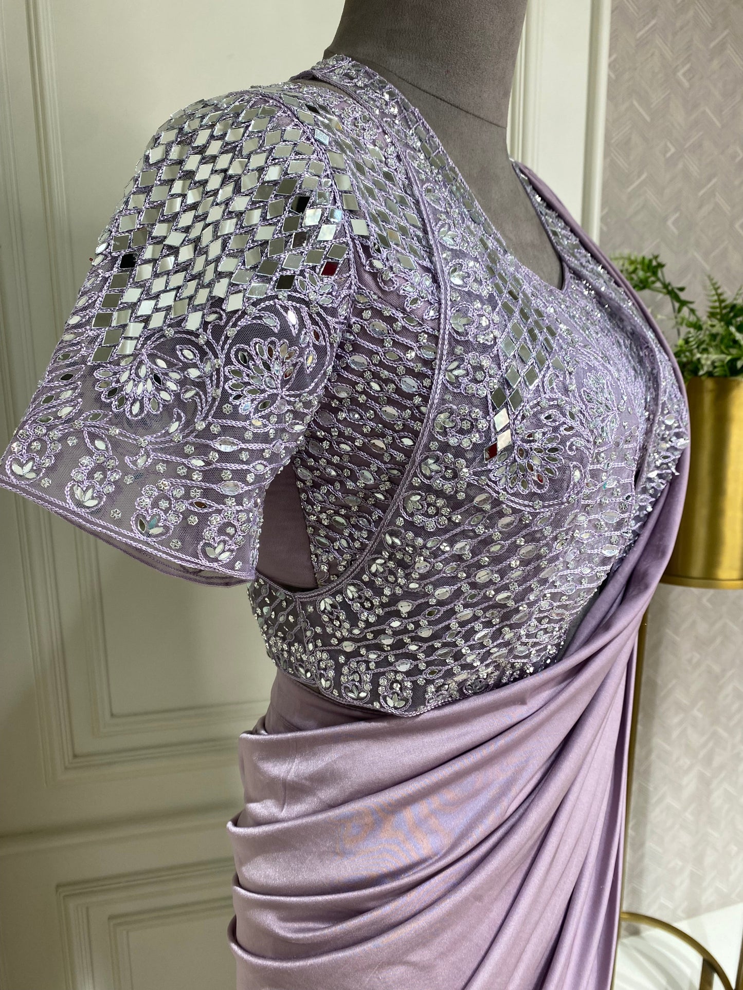 Light Purple Ready To wear saree