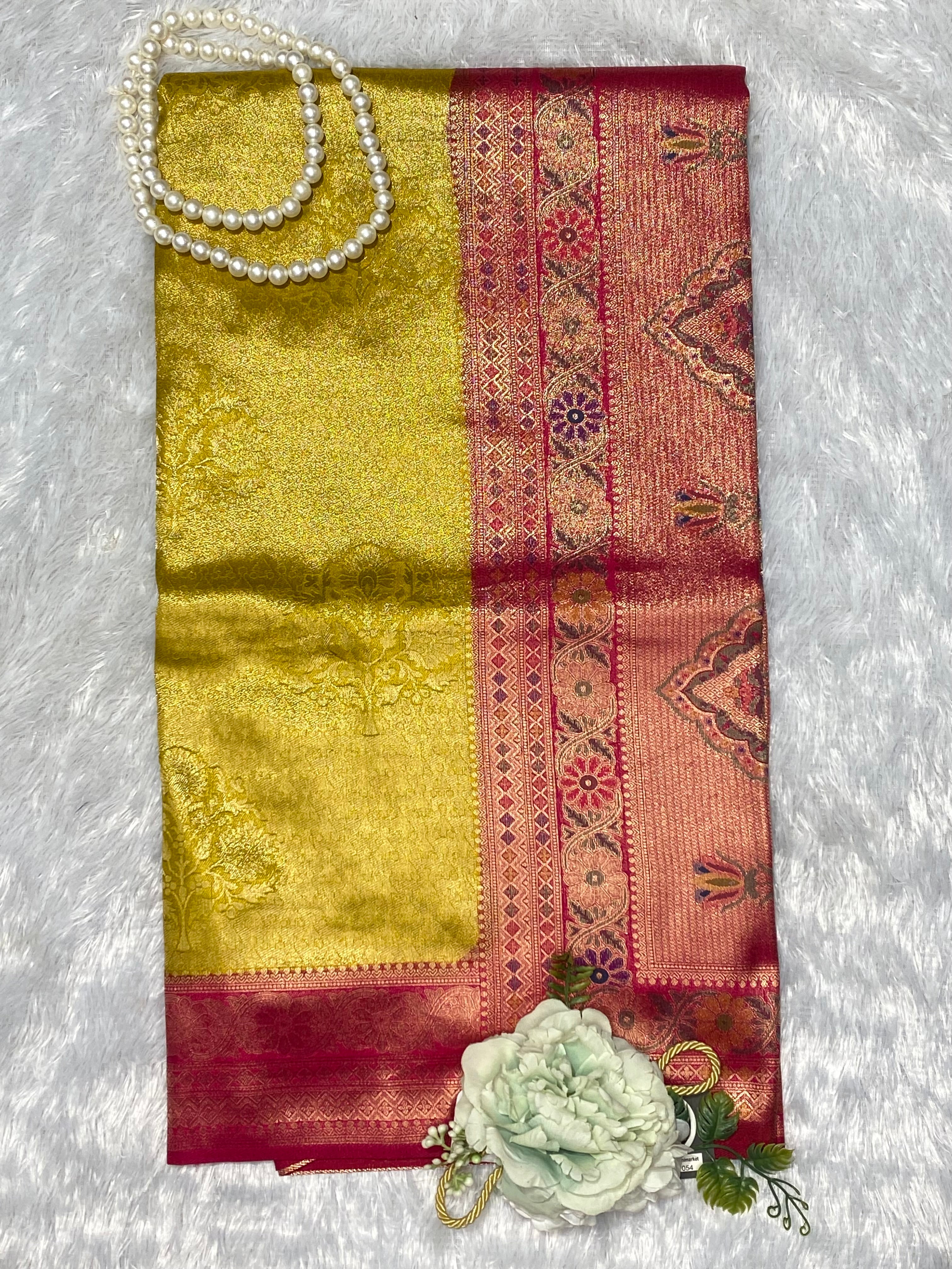 Soft silk saree with contrast border