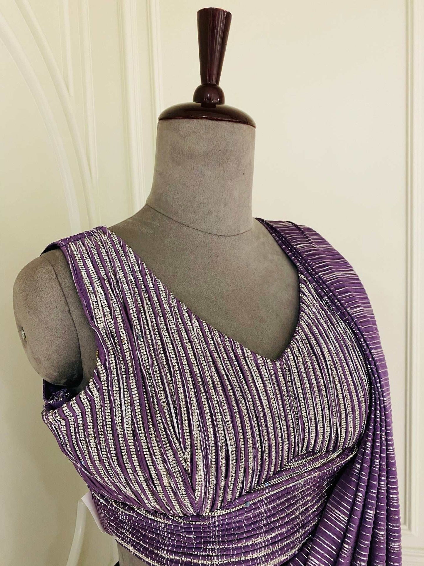 Galactic purple drape saree