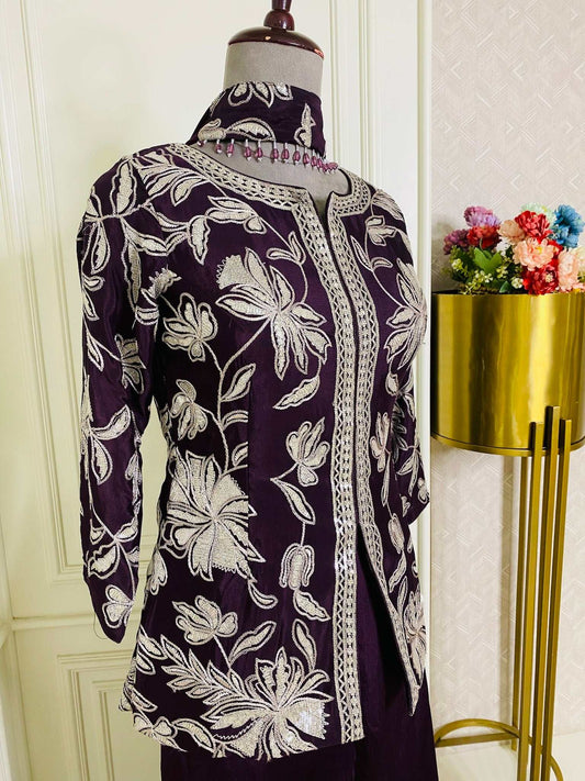 Dark wine Ready made suit