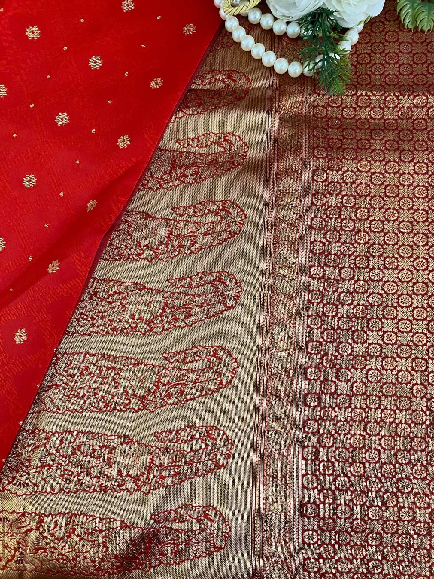 Orange Zariwork Pure Silk Saree