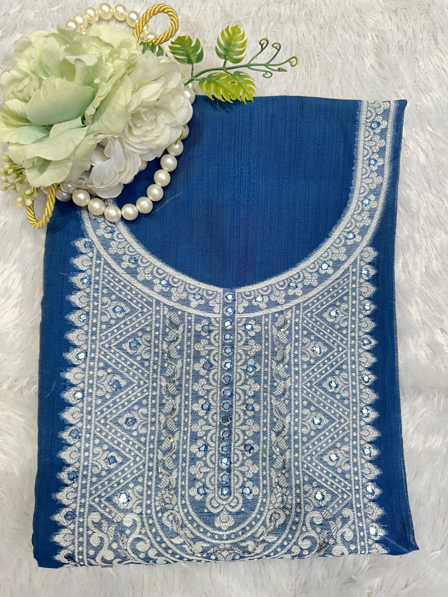 Royal Blue Embroidered Suit Set