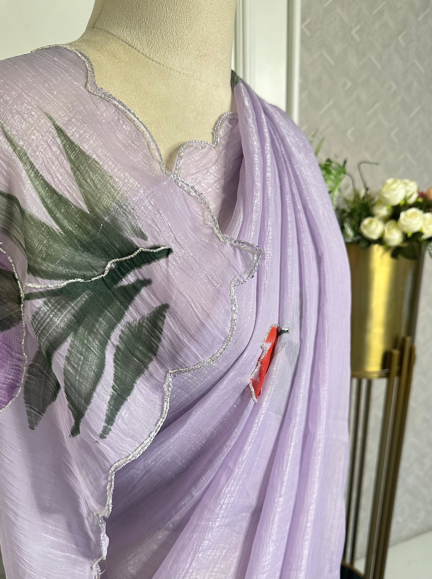 Lavender Floral Designer Saree