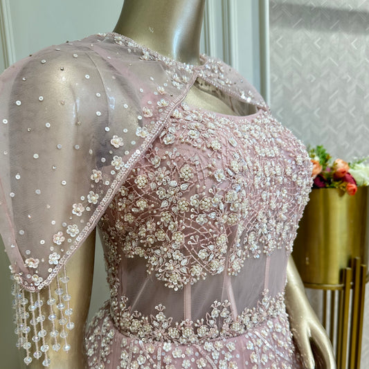 Blush Pink Embellished Ball Gown