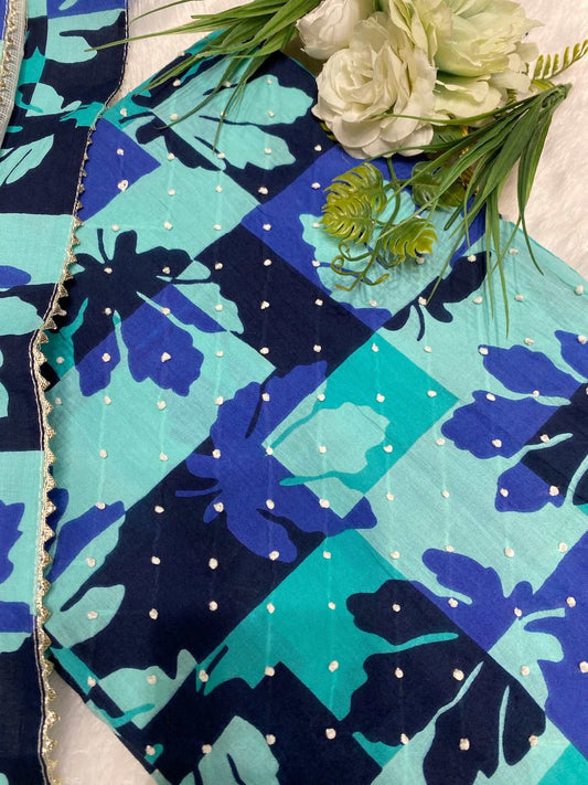 bandhni work abstract cotton suit