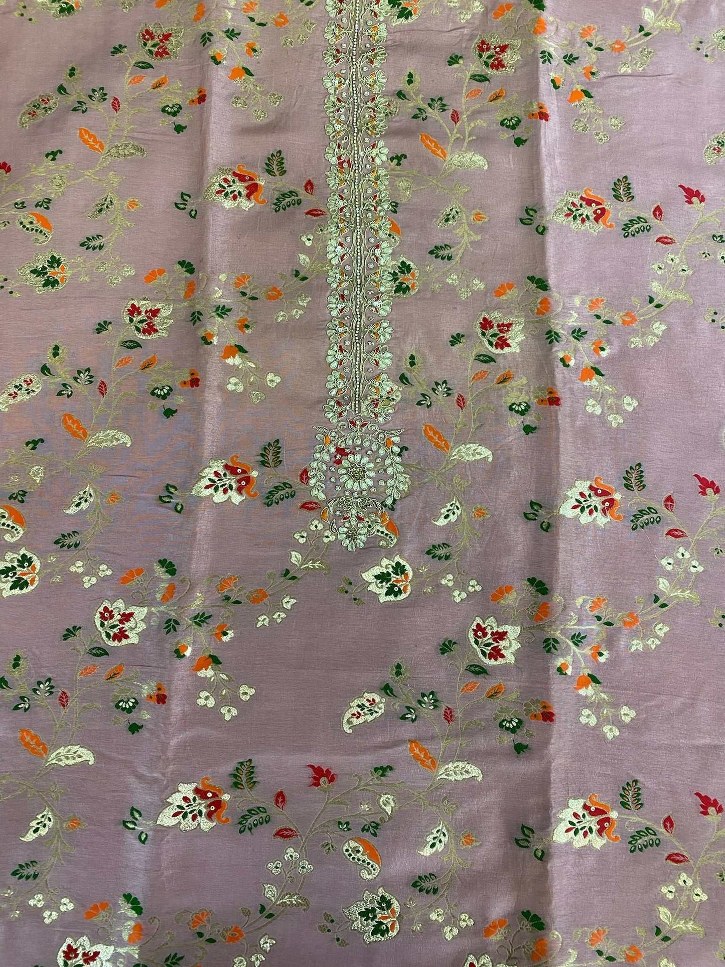 Pink Thread work Soft Silk Suit