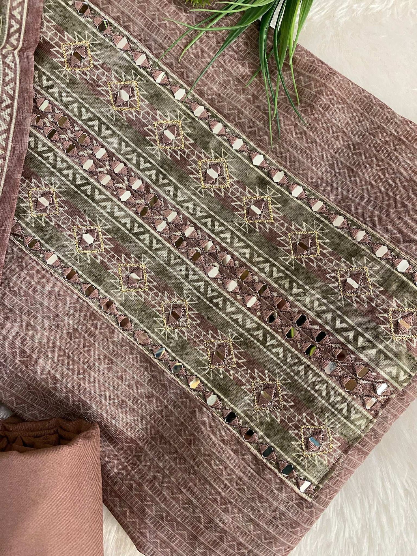 ONION PINK CHANDERI SUIT