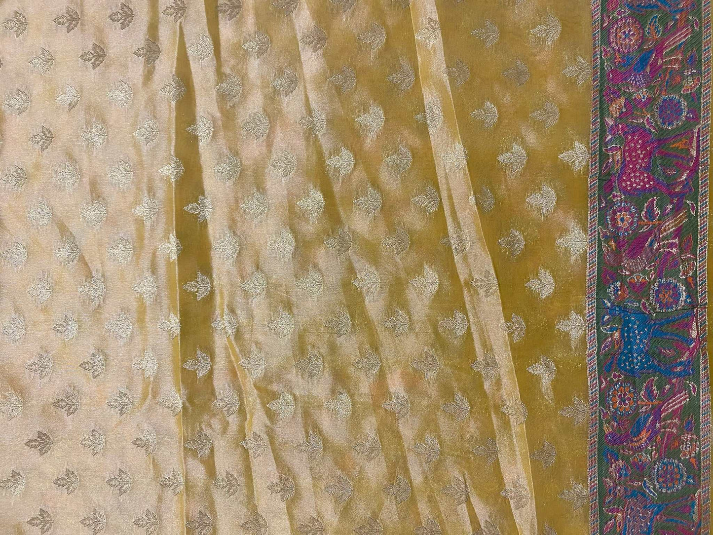 yellow Khaddi weaving saree