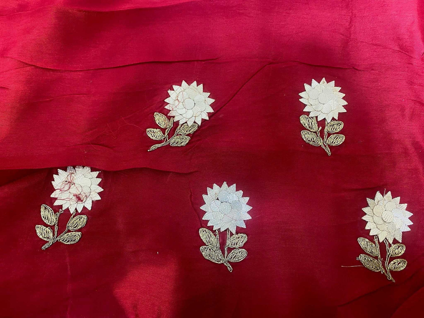 BANDHANI RED AND YELLOW SAREE WITH GOTA WORK