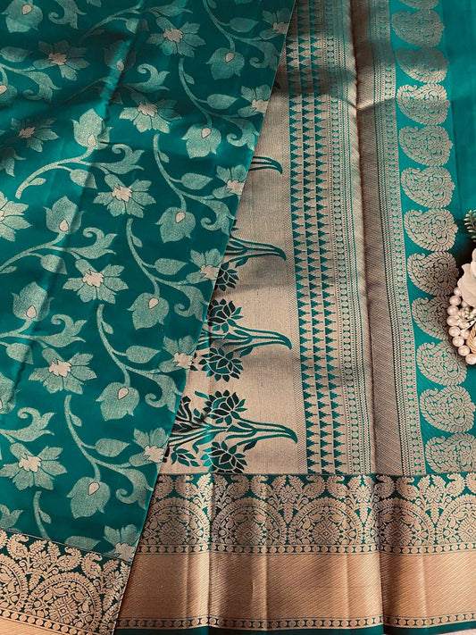 Rama green Saree Zariwork Silk Saree