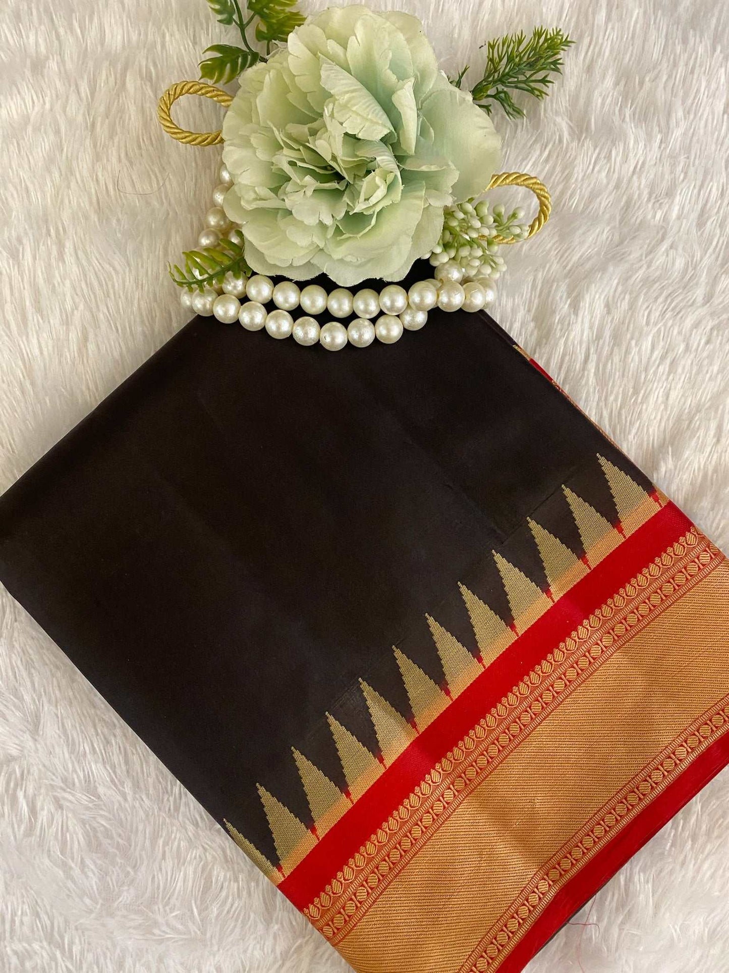 Red Yellow Zariwork Pure Silk Saree