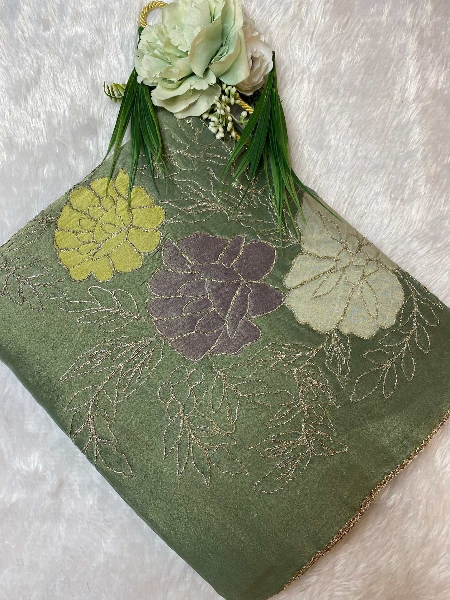 Emerald green patch work suit