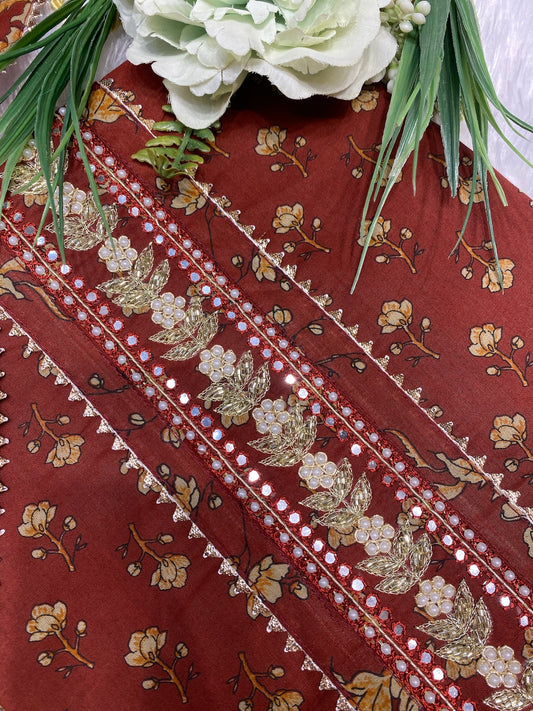 DEEP MHROON COLOUR COTTON SUIT