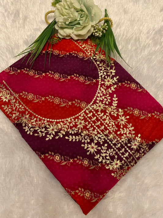 ORANGE PINK LEHRIYA MODAL SUIT