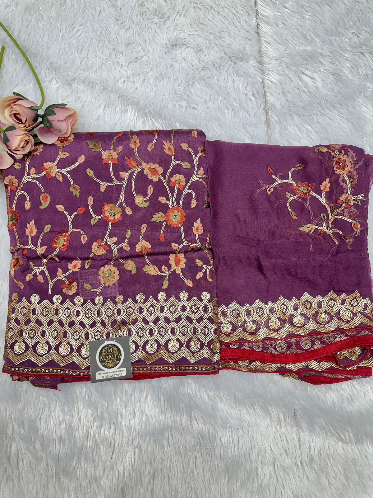 Mustard dress material by Mamta Saree - view 6