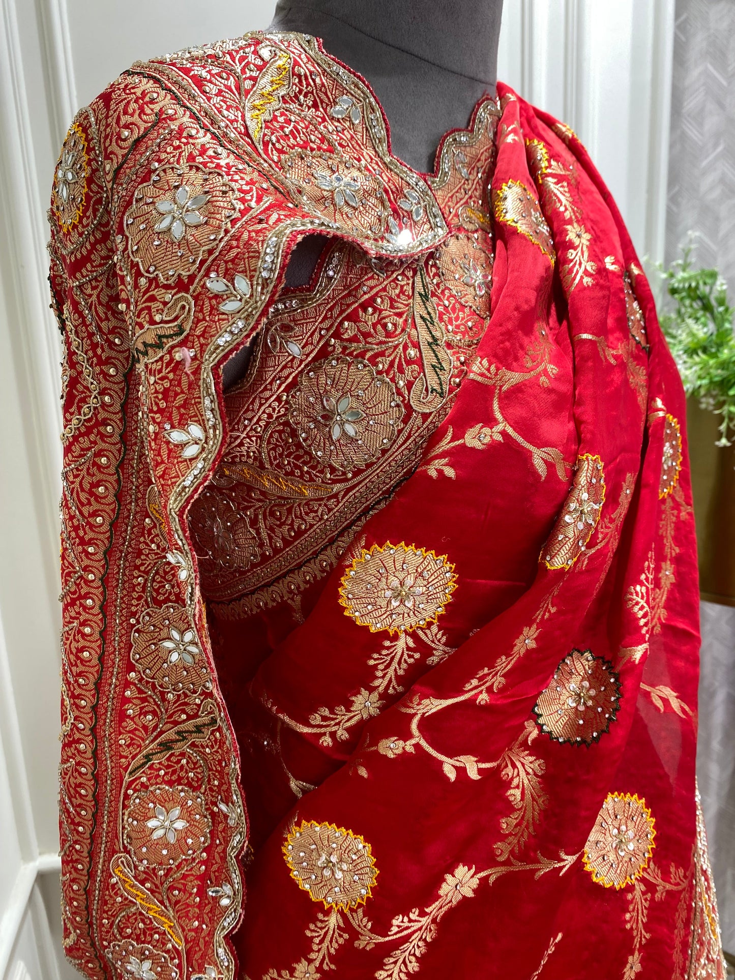 Pure silk saree with work