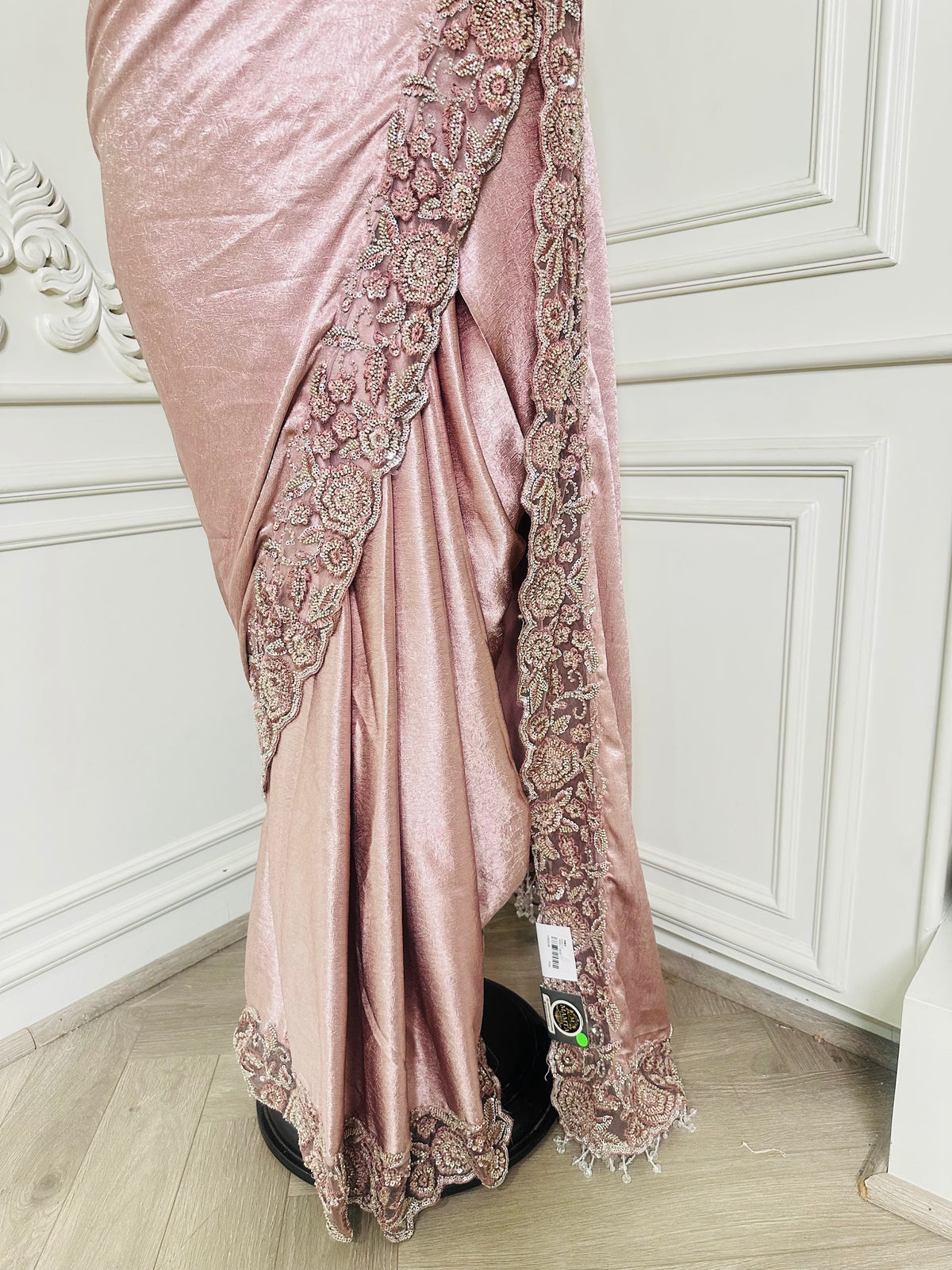onion pink saree by Mamta Saree - view 4