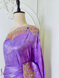 Purple Floral Embroidered Saree