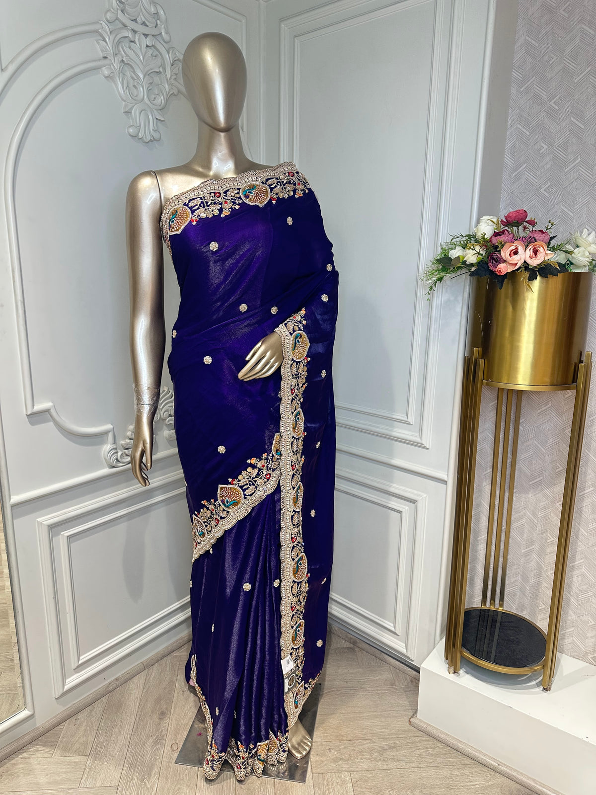 purple saree by Mamta Saree - full drape