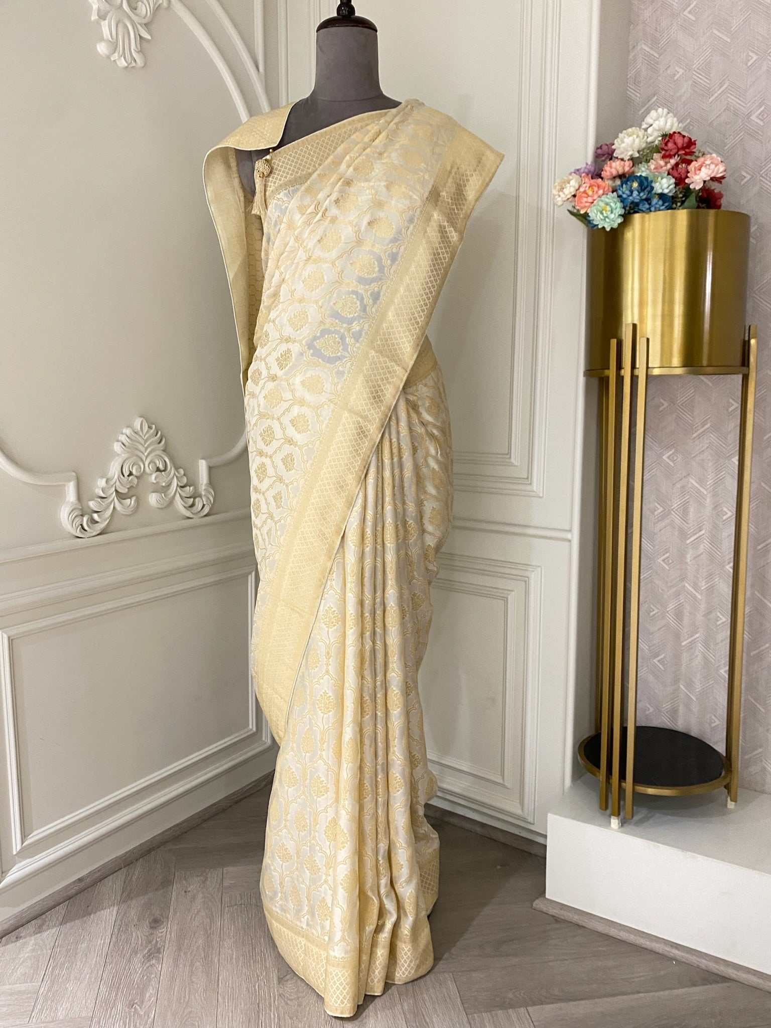 Beige Soft Silk Saree