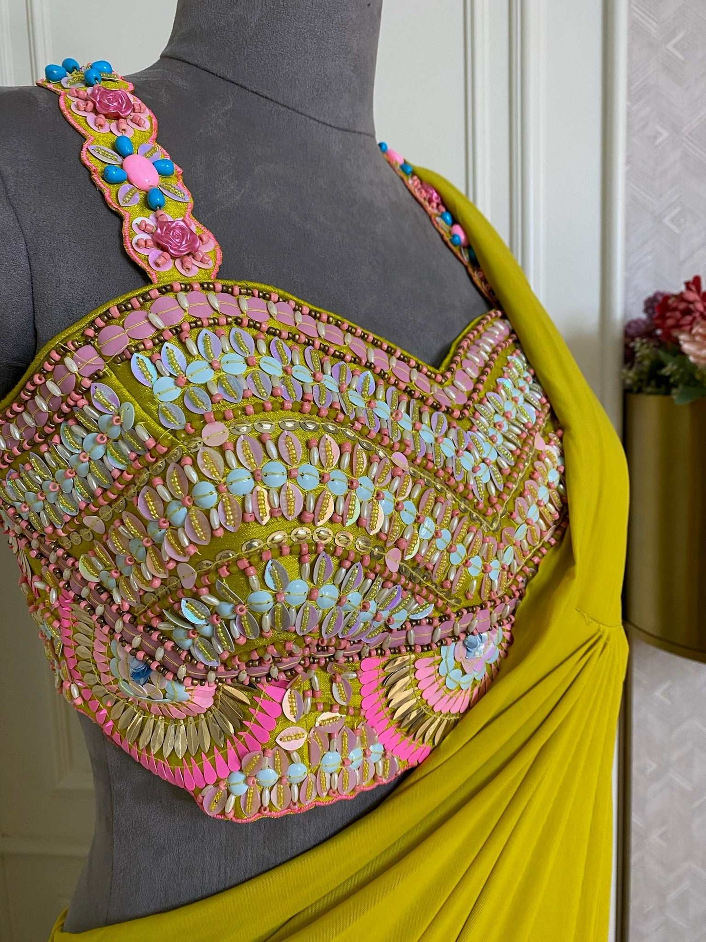 SUNFLOWER SANGRIA PRE-STITCHED SAREE