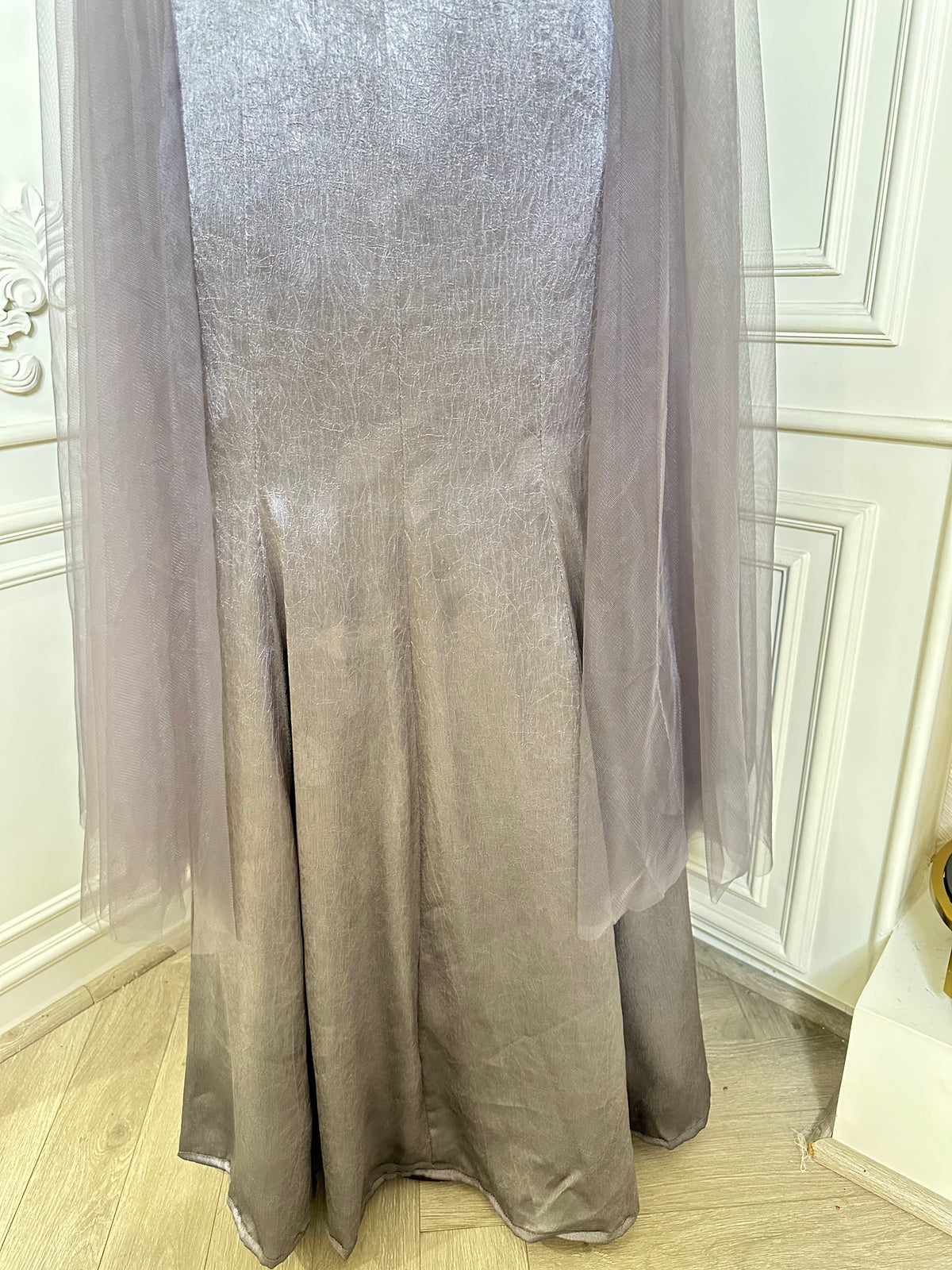Grey gown by Mamta Saree - skirt detail