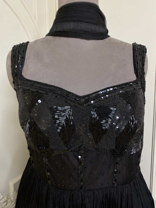 CLASSIC BLACK COLOR DRESS WITH HAND WORK