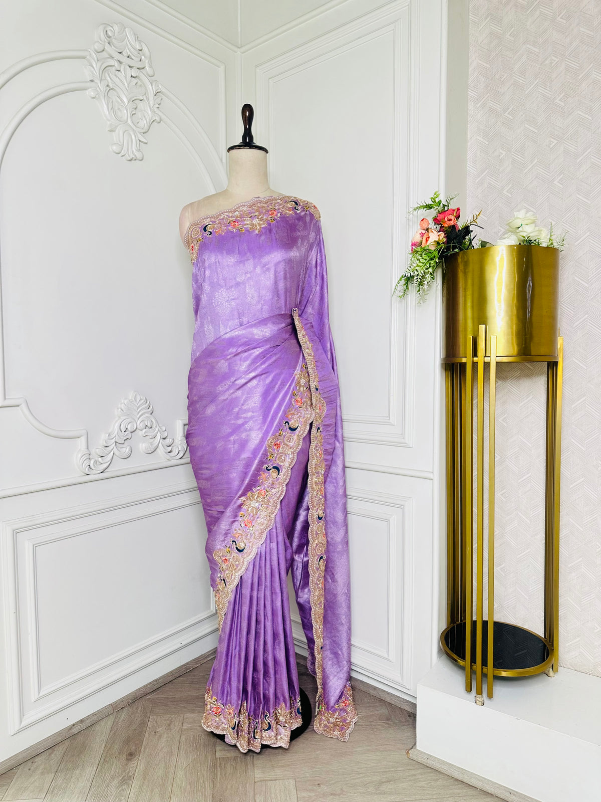 Purple Saree by Mamta Saree - pallu border detail view 1