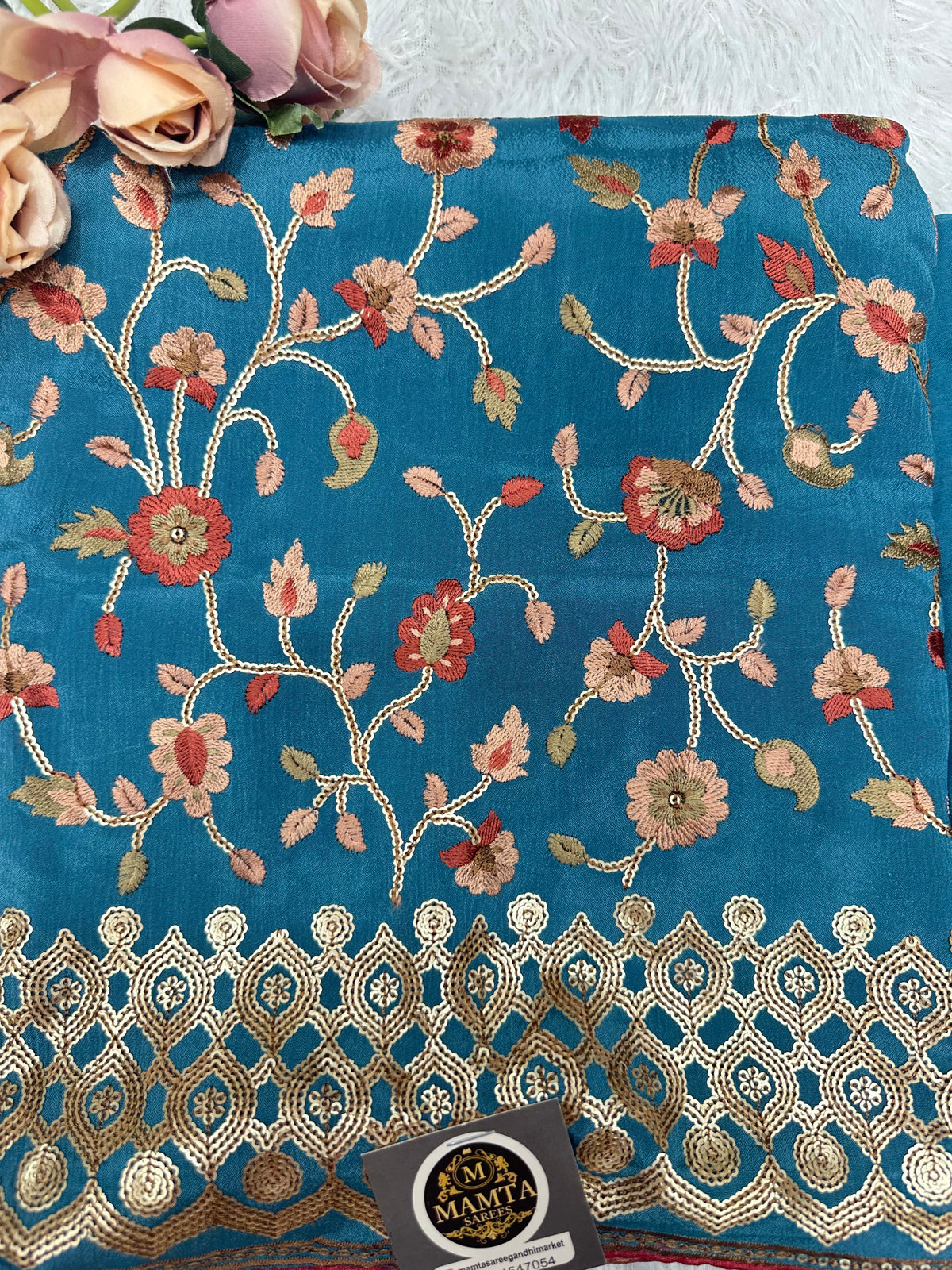 Mustard dress material by Mamta Saree - view 4