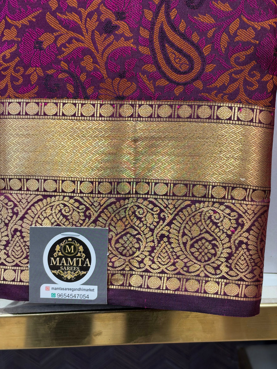 purple saree by Mamta Saree - border detail