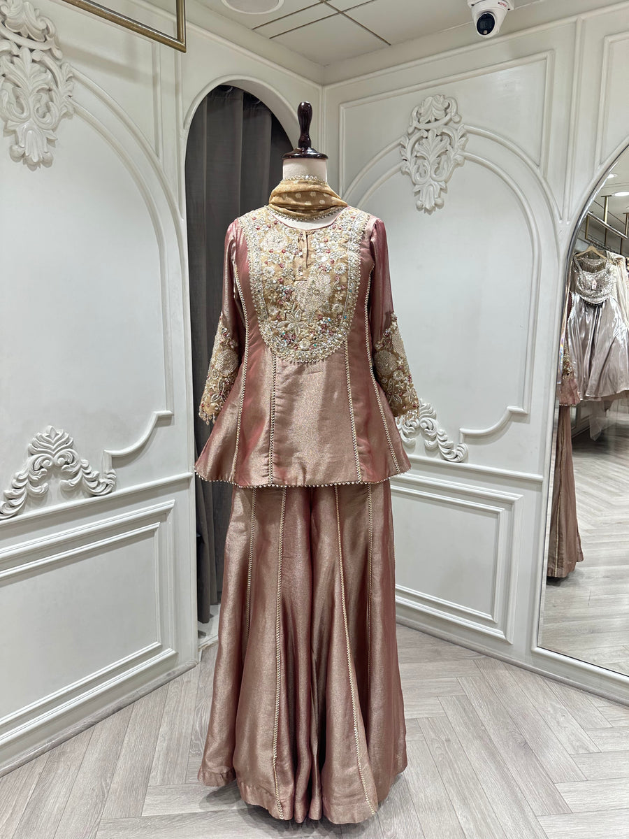 Onion pink suit set by Mamta Saree - view 3