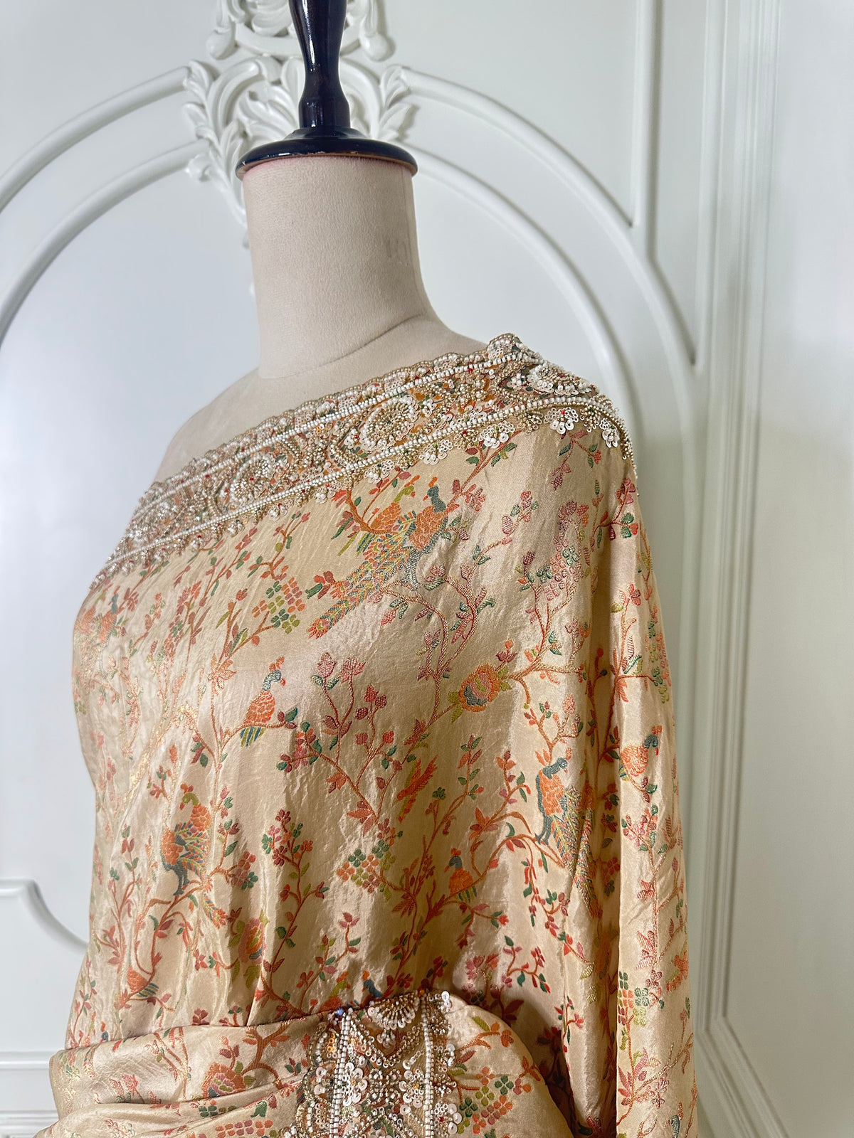Golden saree by Mamta Saree - pallu detail