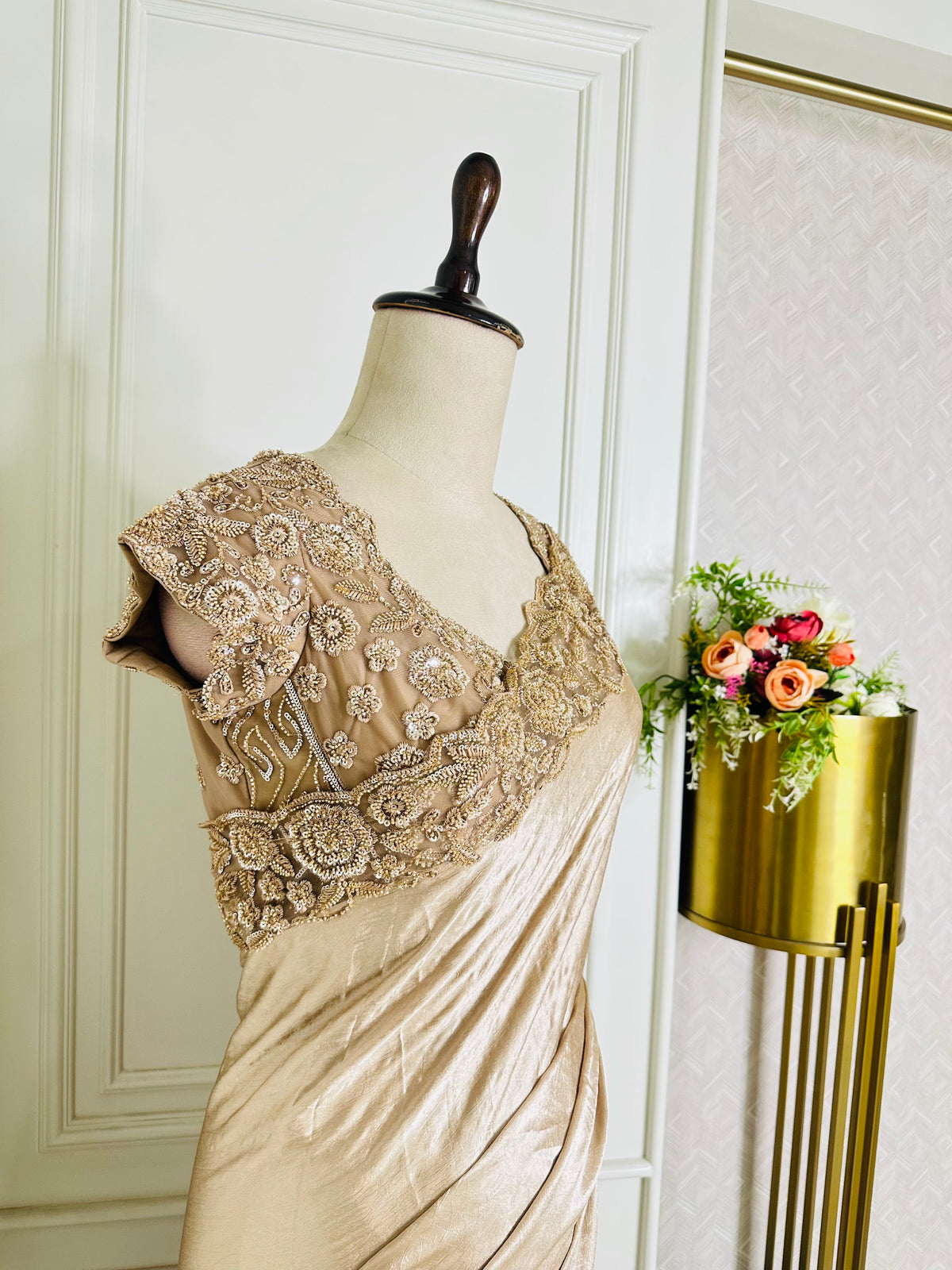 golden saree by Mamta Saree - blouse