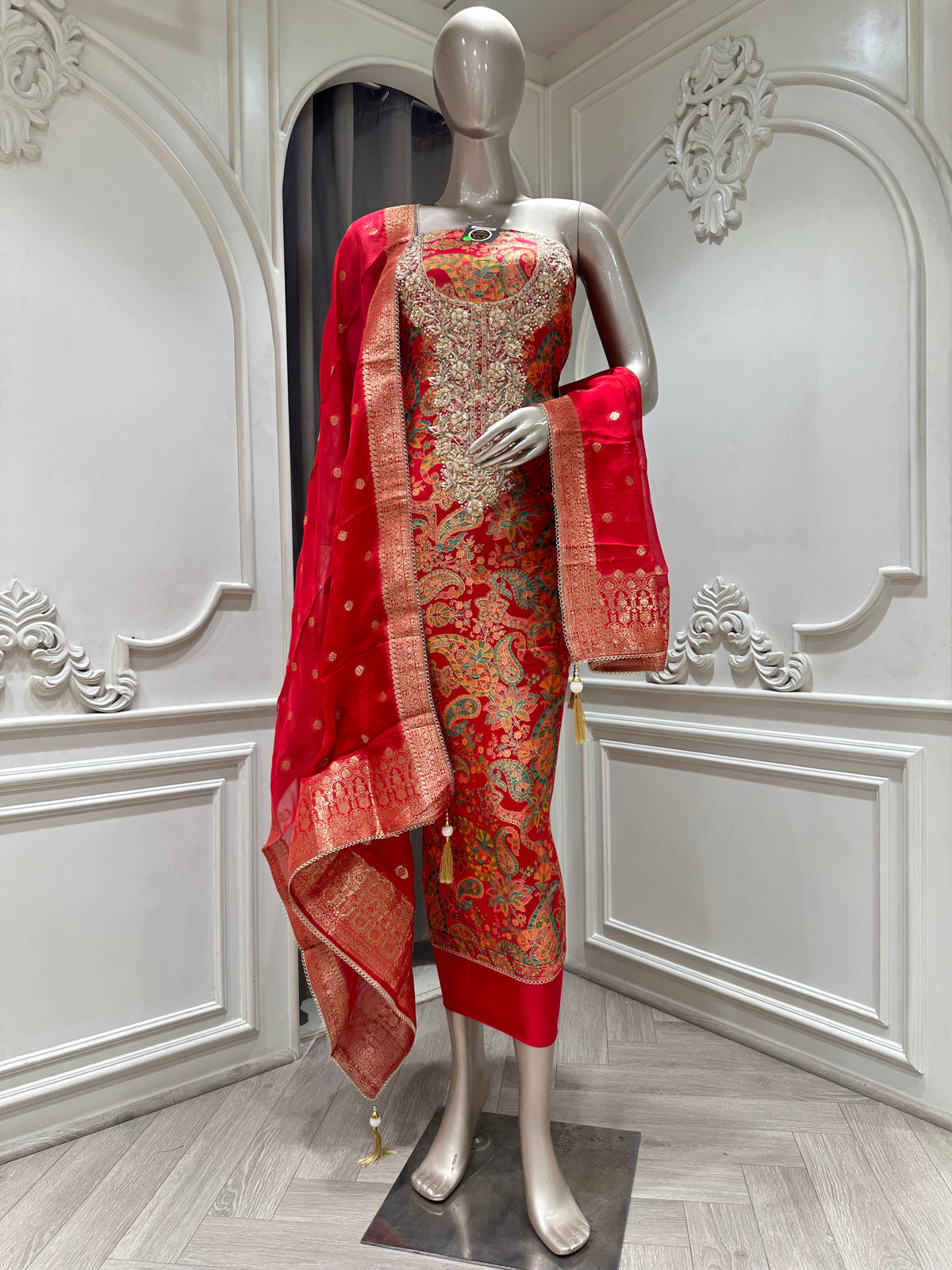 Red suit by Mamta Saree - blouse detail