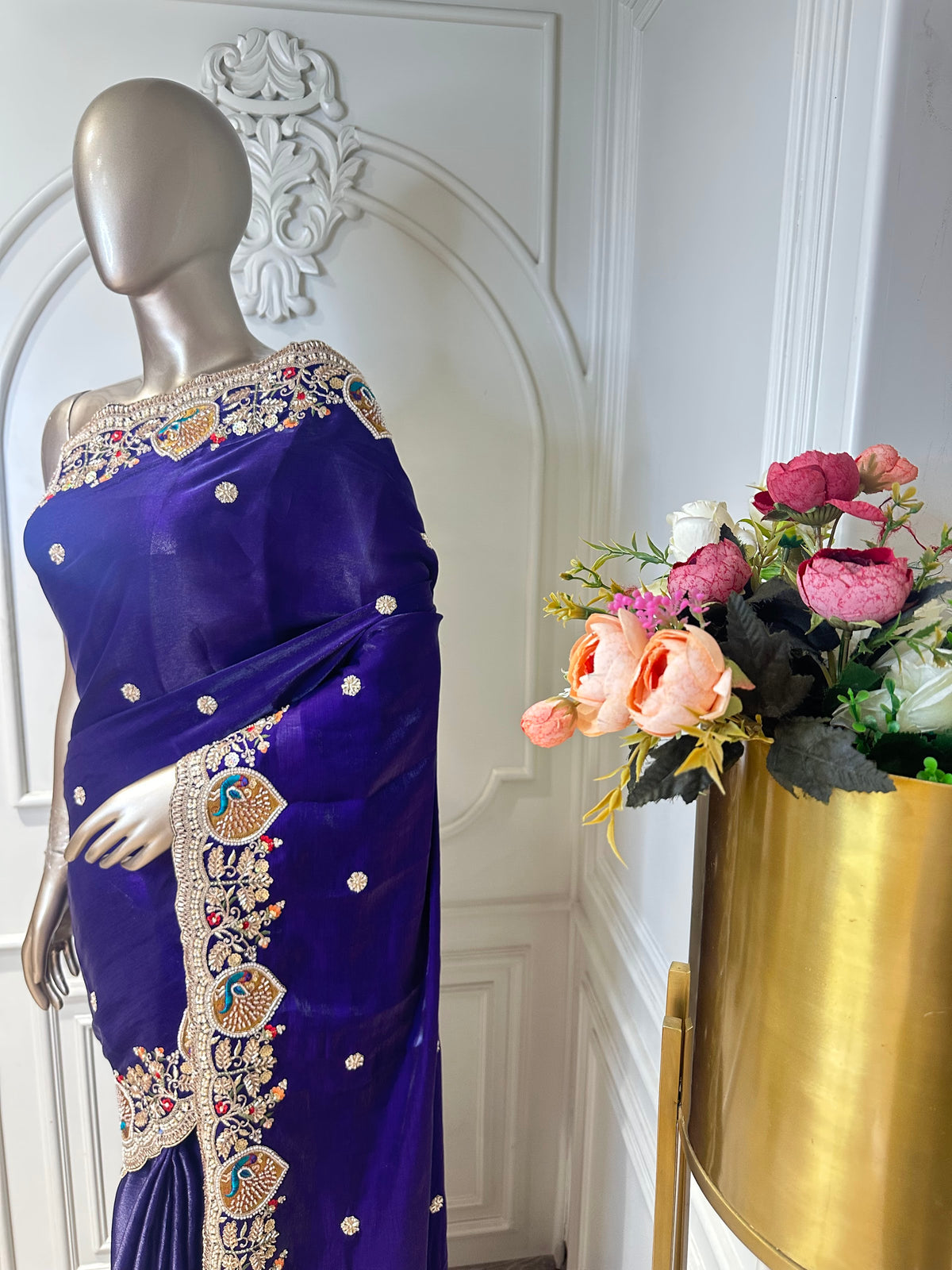 purple saree by Mamta Saree - pallu detail