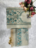 Ivory Peacock Floral Embroidered Suit