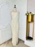 Ivory Pearl Embroidered Pre-Draped Saree
