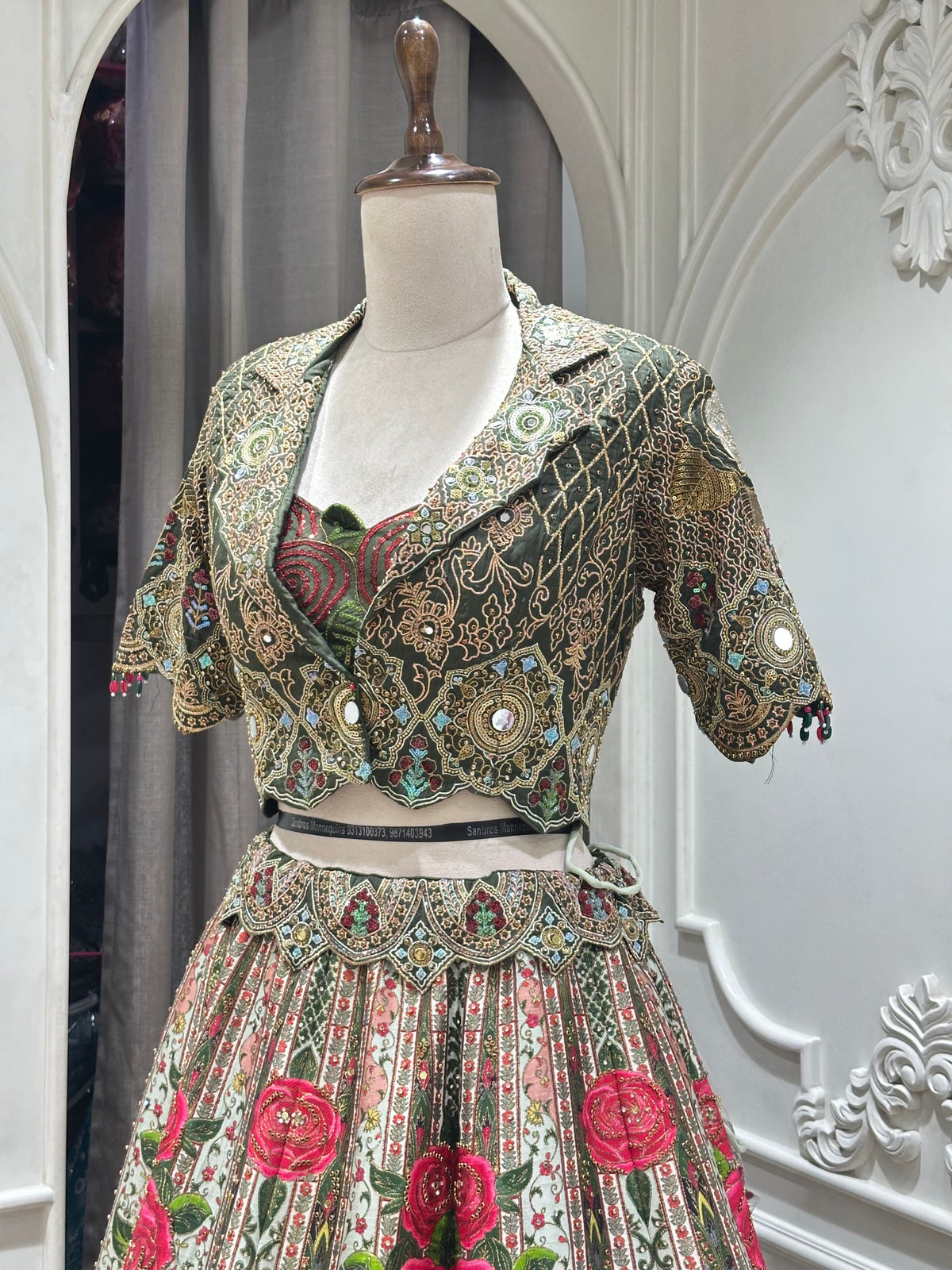 Multicolor Lehenga Set by Mamta Saree - jacket blouse close-up