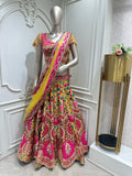Pink Mirror Work Lehenga Set