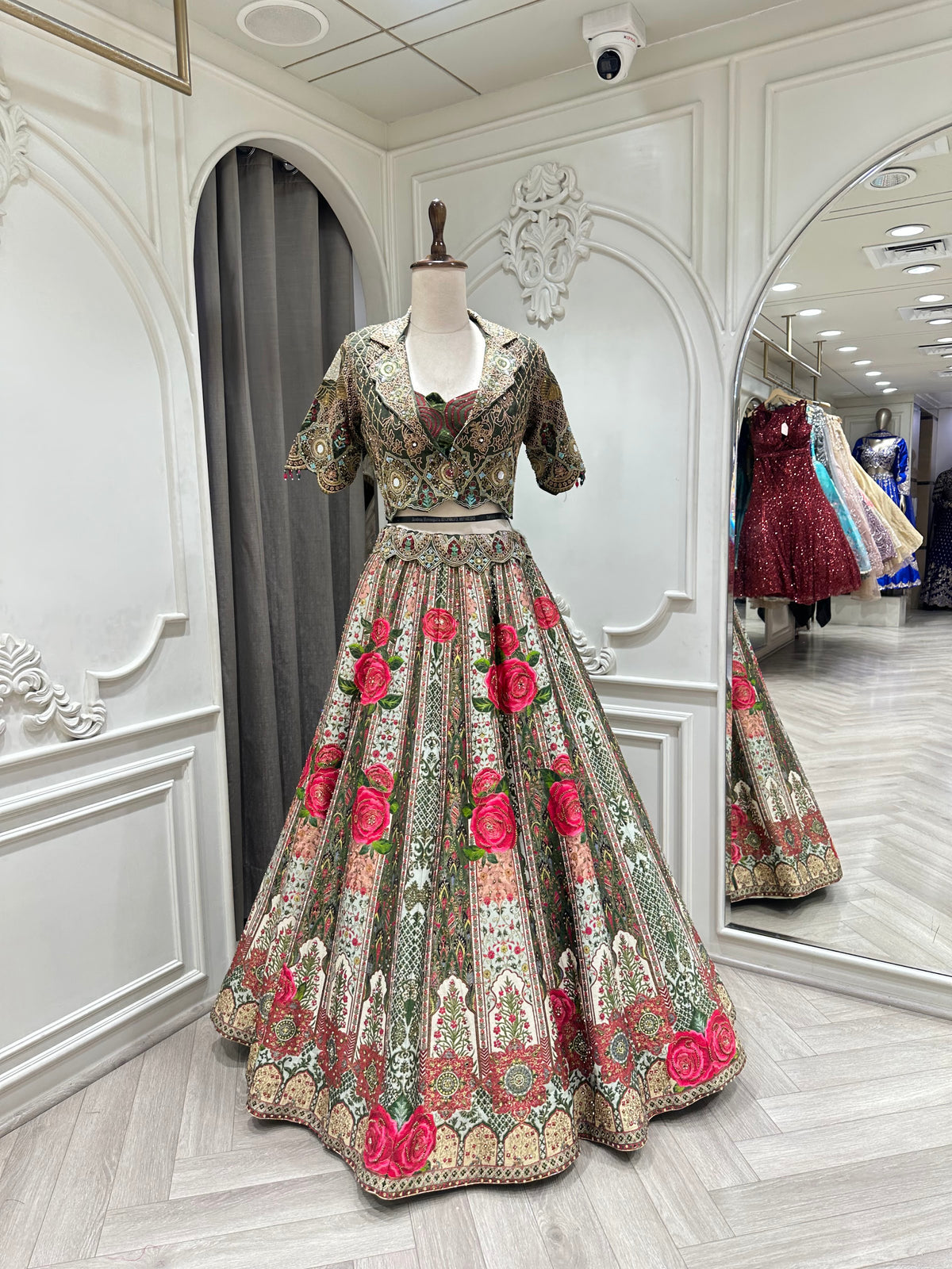 Multicolor Lehenga Set by Mamta Saree - full front view