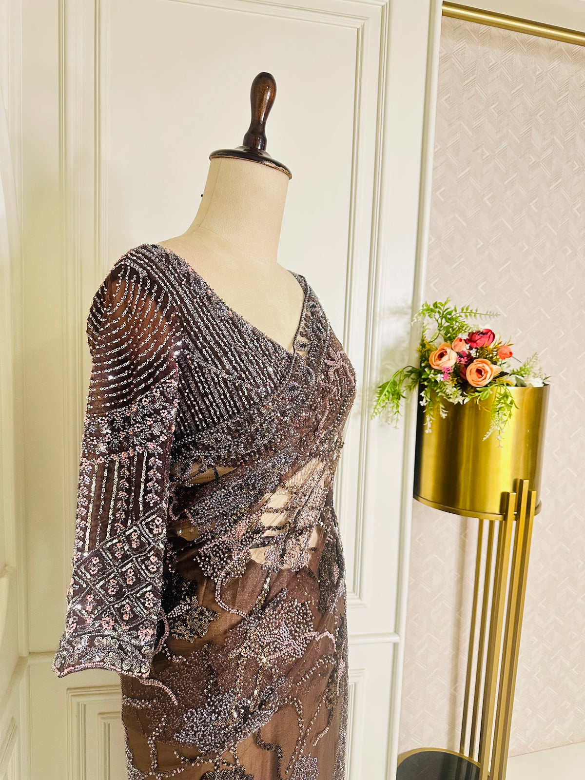 coffee saree by Mamta Saree - view 2