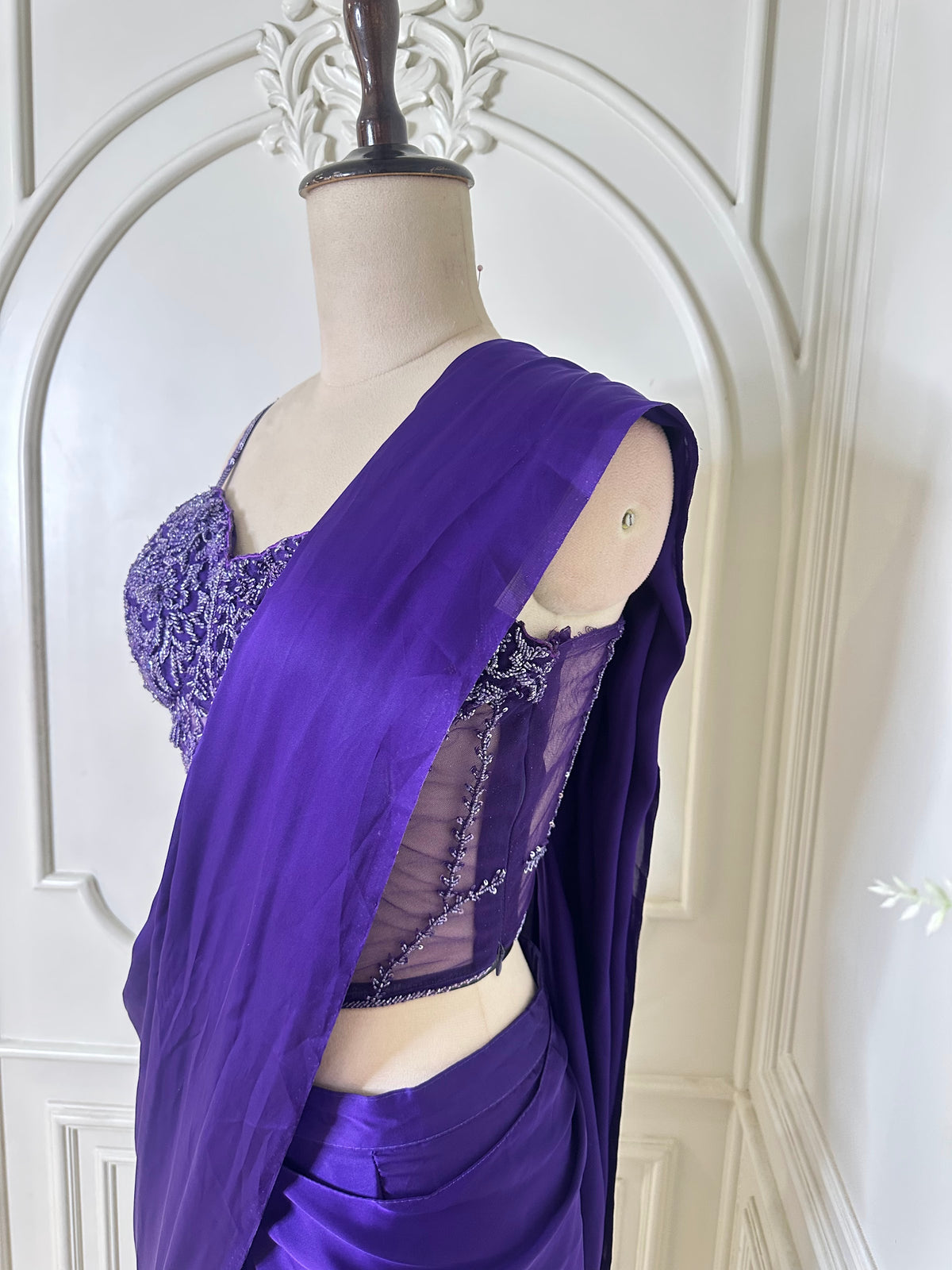 royal blue saree by Mamta Saree - pallu detail